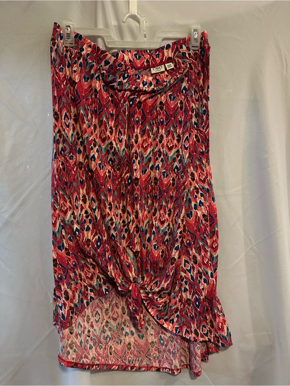 Cato Pink & Purple Printed Tie-Front Midi Skirt